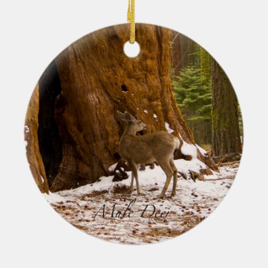 Mule Deer Keramisch Ornament (Achterkant)