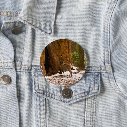 Mule Deer Ronde Button 7,6 Cm (In situ)