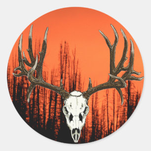 Mule Deer skull Ronde Sticker