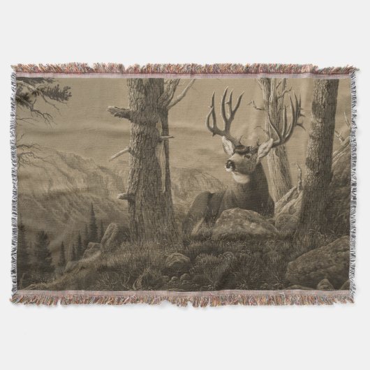 Mule Deer Throw Blanket Deken (Voorkant)