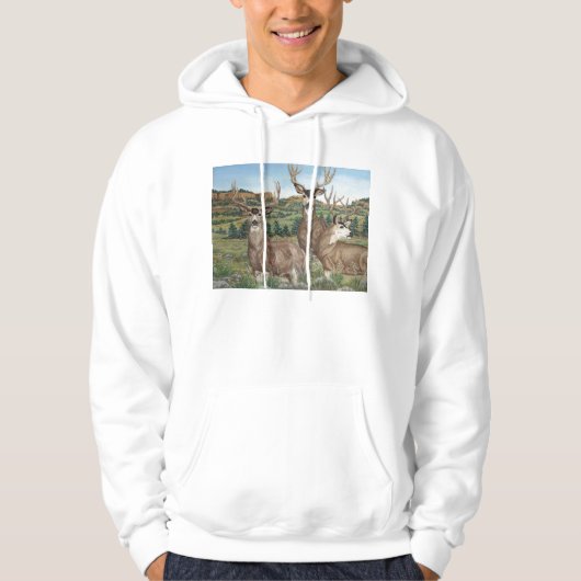 Mule Deer Wildlife Art Hoodie (Voorkant)