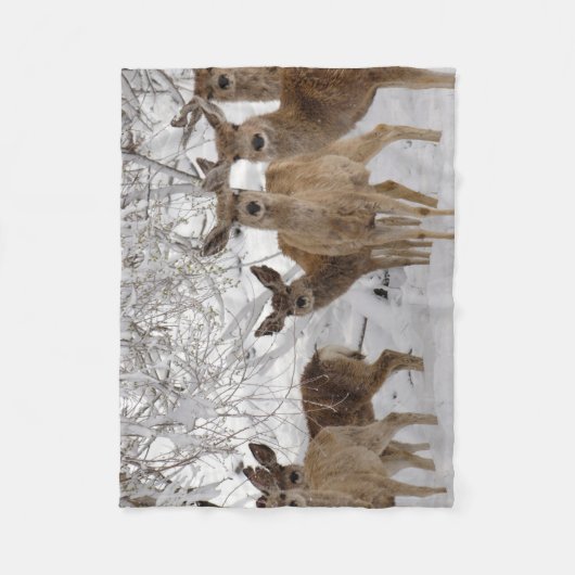 Mule Deer Wyoming Fleece Deken (Voorkant)