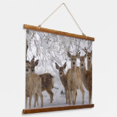 Mule Deer Wyoming Hangend Wandkleed (Gebogen)