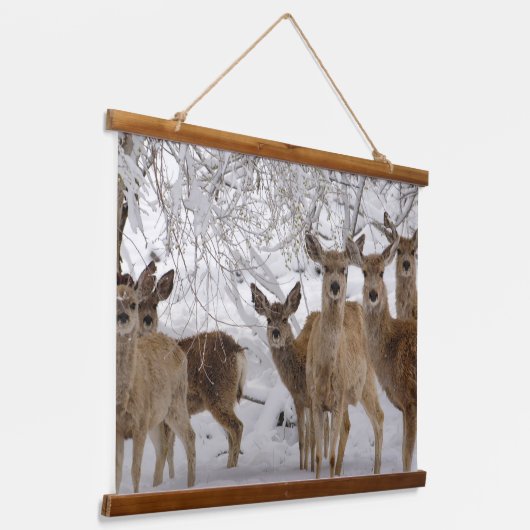 Mule Deer Wyoming Hangend Wandkleed (Gebogen)