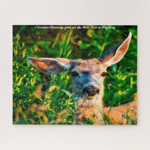 Mule Deer Wyoming ... kerstgroeten Legpuzzel