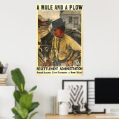Mule en Plough 1935 Poster (Thuiskantoor)