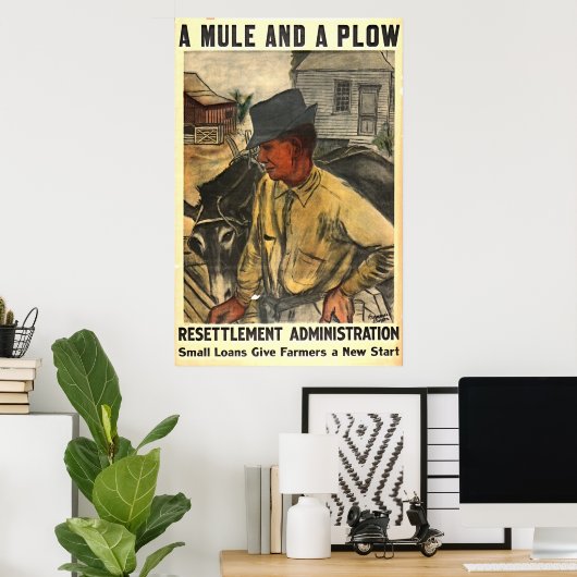 Mule en Plough 1935 Poster (Thuiskantoor)