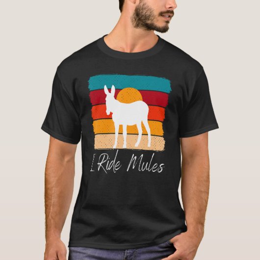 Mule en Sunset I Ride Mules T-shirt (Voorkant)