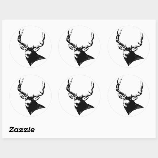 Mule hert buck ronde sticker (Vel)