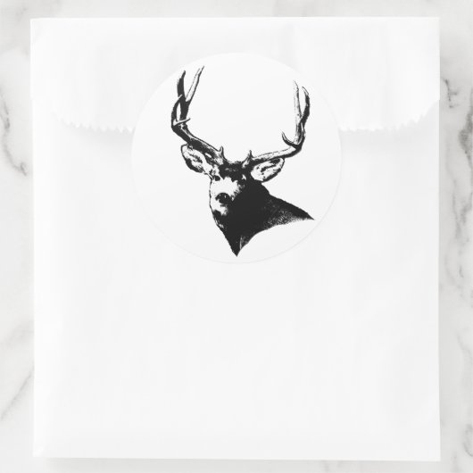 Mule hert buck ronde sticker (Tas)