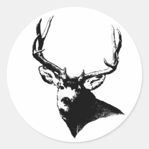 Mule hert buck ronde sticker