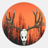 Mule hert schedel ronde sticker (Voorkant)