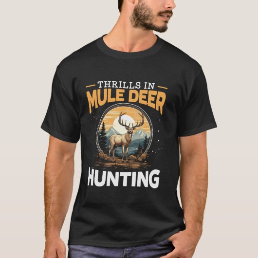 Mule Herten Hunter Dierenjacht Geweer Jacht Long S T-shirt (Voorkant)