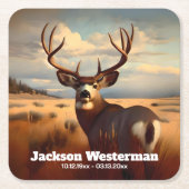 Mule Herten op Prairie Memorial Kartonnen Onderzetters (Voorkant)