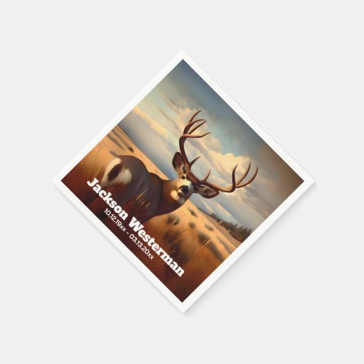 Mule Herten op Prairie Memorial Servet (Hoek)