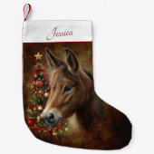 Mule Holiday Kerstboom Dier Gepersonaliseerd Kleine Kerstsok (Voorkant)
