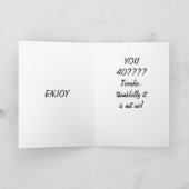 MULE-ISH 40ste VERJAARDAG HUMOR Kaart (Binnen)
