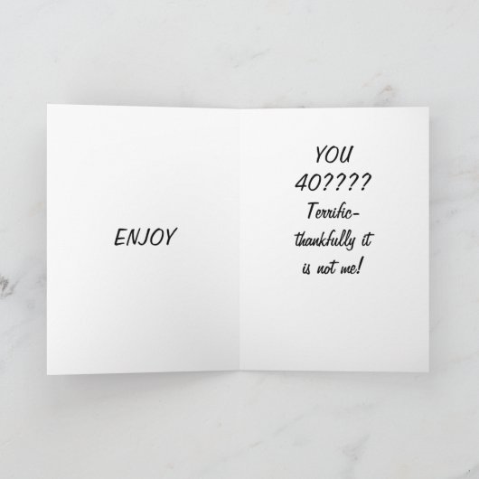 MULE-ISH 40ste VERJAARDAG HUMOR Kaart (Binnen)