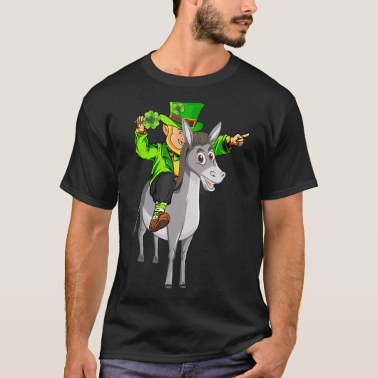 Mule Leprechaun Riding Mule St Patrick's Day T-shirt (Voorkant)
