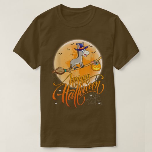 Mule Ride Witch Shot Moon  Mule Halloween T-shirt (Design voorkant)
