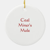 Mule van kolenmijnen keramisch ornament (Achterkant)