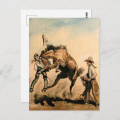 "Mule" Westerne kunst van Will James Briefkaart (Voorkant / Achterkant)