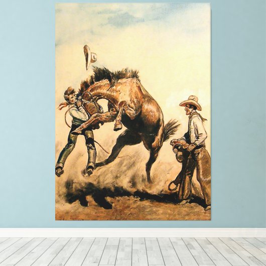 "Mule" Westerne kunst van Will James Canvas Afdruk (Insitu (Houten vloer))
