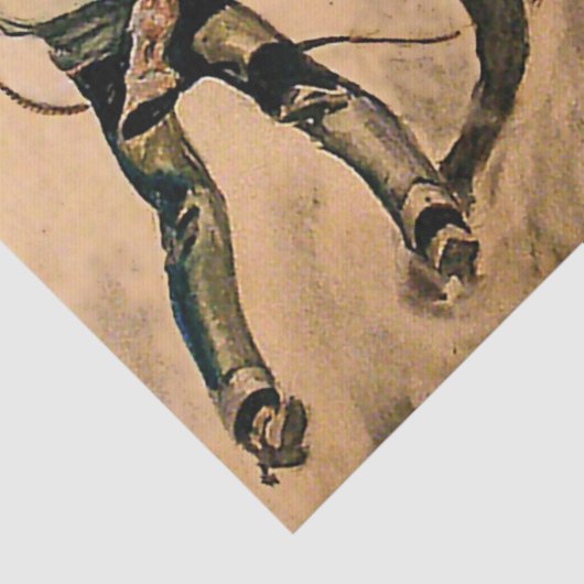 "Mule" Westerne kunst van Will James Tissuepapier (Detail)