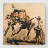 "Mule" Westerne kunst van Will James Vierkante Klok (Voorkant)