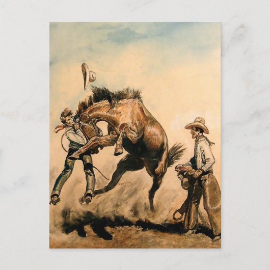 “Mule” Westerse kunst van Will James Briefkaart (Voorkant)