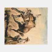 “Mule” Westerse kunst van Will James Fleece Deken (Voorkant (Horizontaal))