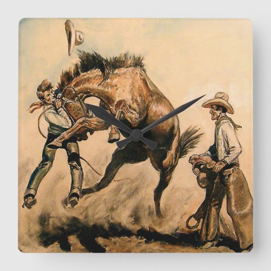“Mule” Westerse kunst van Will James Vierkante Klok (Voorkant)