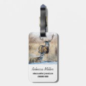 Mulehertenbok en -geit bagagelabel (Achterkant verticaal)