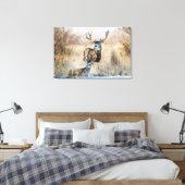 Mulehertenbok en -geit canvas afdruk (Insitu (Slaapkamer))