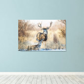 Mulehertenbok en -geit canvas afdruk (Insitu (Houten vloer))