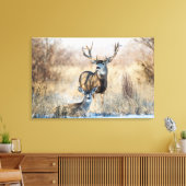Mulehertenbok en -geit canvas afdruk (Insitu (Woonkamer))
