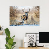Mulehertenbok en -geit poster (Thuiskantoor)