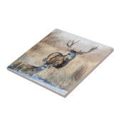 Mulehertenbok en -geit tegeltje (Zijkant)