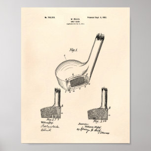 Mules Golf Club 1902 Patent Art - Old Peper Poster