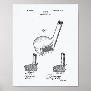 Mules Golf Club 1902 Patent Art - Witboek Poster