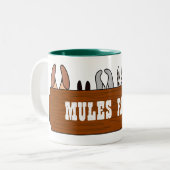 Mules Rule! Tweekleurige Koffiemok (Voorkant links)
