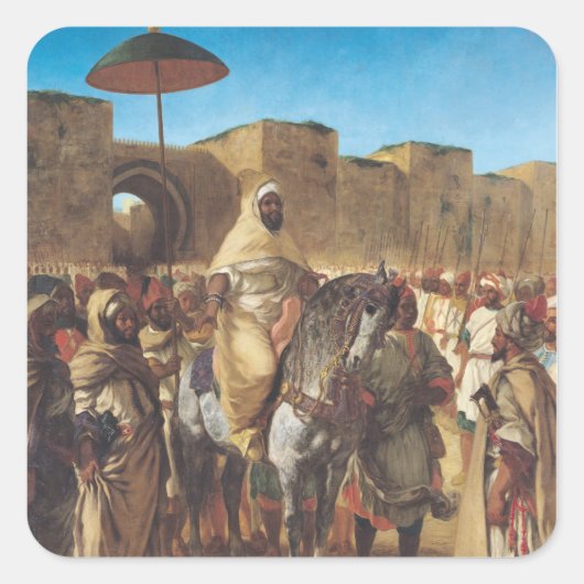 Muley Abd-ar-Rhaman , de sultan van Marokko Vierkante Sticker (Voorkant)