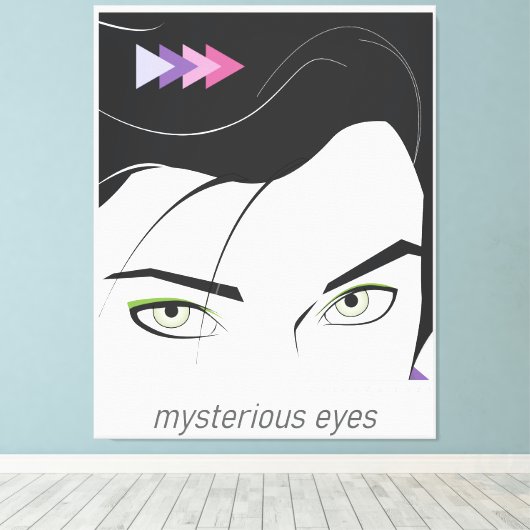 Mulher com Olhos Misteriosos Canvas Afdruk (Insitu (Houten vloer))