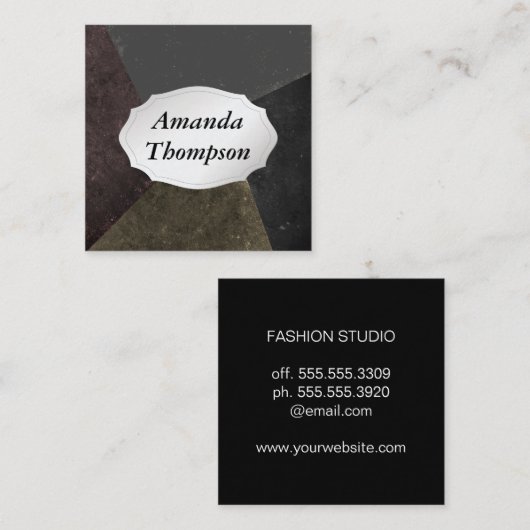 Mulit Facted Slate Vierkante Visitekaartje (Voorkant / Achterkant)