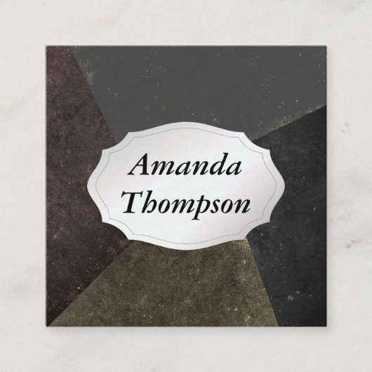Mulit Facted Slate Vierkante Visitekaartje (Voorkant)