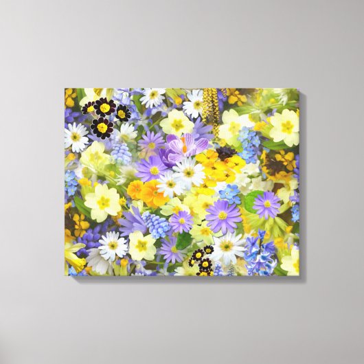MULITCOLORED FLORAL ACHGROUND PATROON CANVAS AFDRUK (Voorkant)