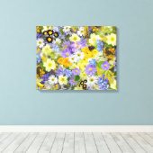 MULITCOLORED FLORAL ACHGROUND PATROON CANVAS AFDRUK (Insitu (Houten vloer))