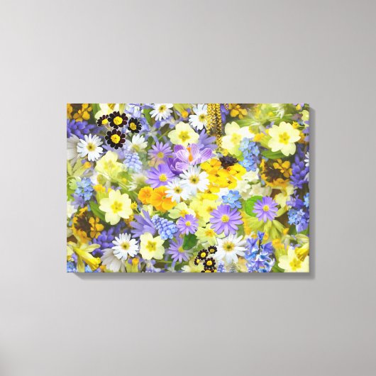 MULITCOLORED FLORAL ACHGROUND PATROON CANVAS AFDRUK (Voorkant)