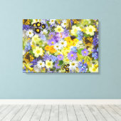 MULITCOLORED FLORAL ACHGROUND PATROON CANVAS AFDRUK (Insitu (Houten vloer))