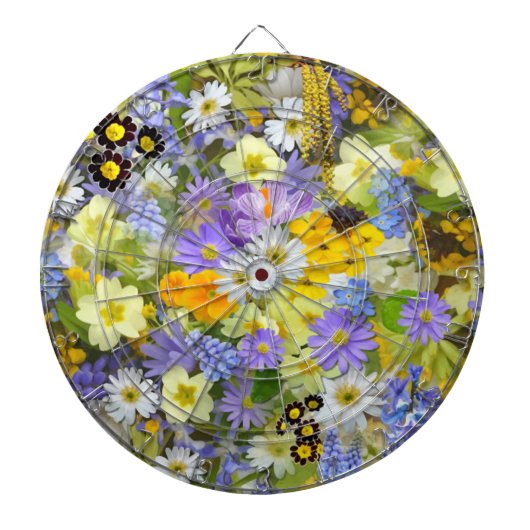 MULITCOLORED FLORAL ACHGROUND PATROON DARTBORD (Voorkant)